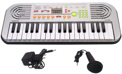

Emob 37 Key Electronic Battery and USB Operated Musical Piano Keyboard Toy with Microphone(Multicolor)