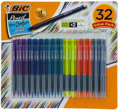 

BIC Matic Grip Mechanical Pencil, HB NO 2, 0.7 mm, 32 Pencil Pencil(Black)