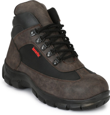 

Kavacha Steel Toe safety shoe , S34 Boots For Men(Brown, Black