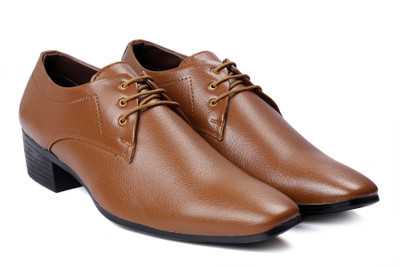 

Bxxy Men's Tan Colour Height Increasing Formal Lace-up Derby Shoes Derby For Men(Tan
