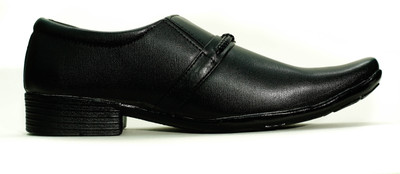 

Rexx Synthetic Leather Slip On Style Black Formal Shoes Slip On For Men(Black