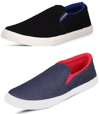 

BERLOC Slip On Sneakers For Men(Multicolor, Blackblue