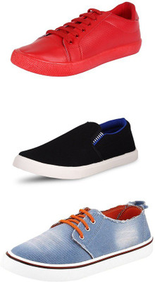 

BERLOC Casuals For Men(Red, Blue, Black