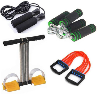 

RIGHTWAY FITNESS COMBO OF TUMMY TRIMMER+CHEST EXANDER+FOAM HAND GRIP +SKIPPING ROPE Gym & Fitness Kit Freestyle Skipping Rope(Black, Length: 427 cm), Red