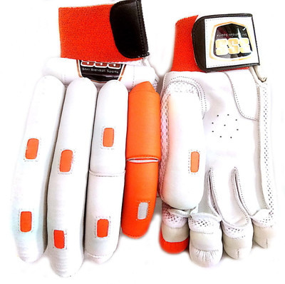

SSS SSBTG02 Batting Gloves (Free Size, White, Orange), Multicolor 02