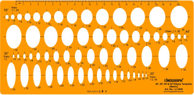 

LINOGRAPH li-1838 Ellipse Template Stencil(Pack of 1, Ellipse Template)