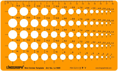

LINOGRAPH Li-1805 Professional Stencil(Pack of 1, Mini Circle Templates)
