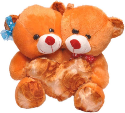 

Yakeen Soft Pink couple Teddy Bear - 36 cm(Pink)