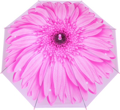 

FabSeasons Kids Fancy 3D & Flowers Digital Printed, Single Fold Stick Umbrella For Rains, Summer and Sun Protection Umbrella(Pink)