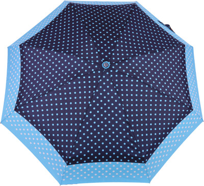 

FabSeasons 5 fold Polka Dots Digital Printed Small Compact Manual Umbrella which fits in your Handbag for women Umbrella(Blue)