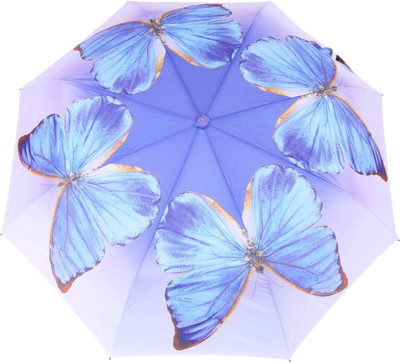 

FabSeasons Butterly Digital Printed Automatic 3 fold Umbrella for Rains, Summer and all Seasons Umbrella(Blue)