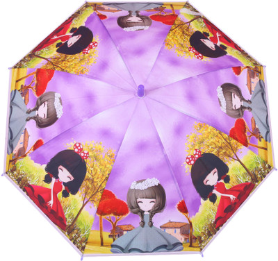 

FabSeasons Kids Fancy 3D & Digital Printed, Single Fold Stick Umbrella For Rains, Summer and Sun Protection Umbrella(Purple)
