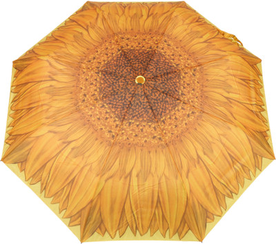 

FabSeasons Flower / Floral Digital Printed Semi Automatic 3 fold Umbrella for Rains, Summer and all Seasons Umbrella(Yellow)