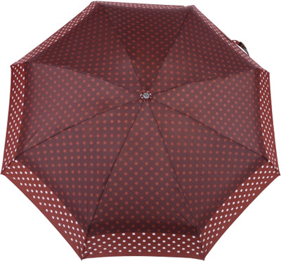 

FabSeasons 5 fold Polka Dots Digital Printed Small Compact Manual Umbrella which fits in your Handbag for women Umbrella(Brown)