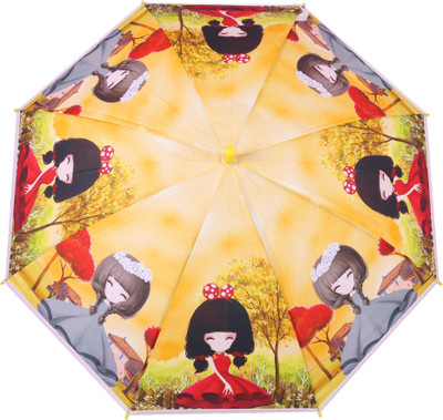

FabSeasons Kids Fancy 3D & Digital Printed, Single Fold Stick Umbrella For Rains, Summer and Sun Protection Umbrella(Yellow)