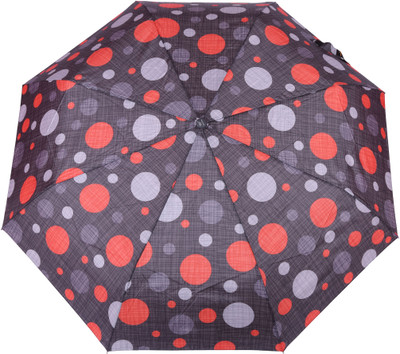 

FabSeasons Circular Digital Printed, 3 Fold Fancy Automatic Umbrella for all Rains, Summer and all seasons Umbrella(Black)