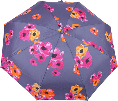 

FabSeasons 5 fold Flower / Floral Digital Printed Small Compact Manual Umbrella which fits in your Handbag for women Umbrella(Grey)