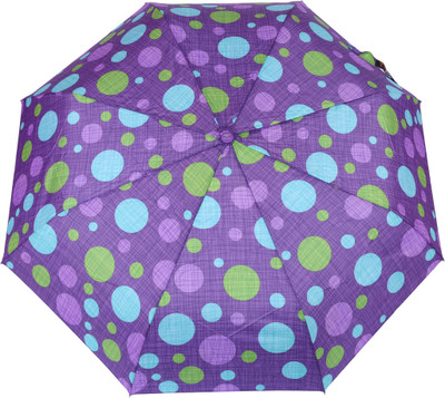 

FabSeasons Circular Digital Printed, 3 Fold Fancy Automatic Umbrella for all Rains, Summer and all seasons Umbrella(Purple)