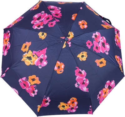 

FabSeasons 5 fold Flower / Floral Digital Printed Small Compact Manual Umbrella which fits in your Handbag for women Umbrella(Blue)