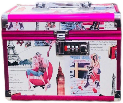 

fundatraders Wedding bridal makeup / cosmetic / vanity box (pink) vanity box, multi purpose Vanity Box(pink)