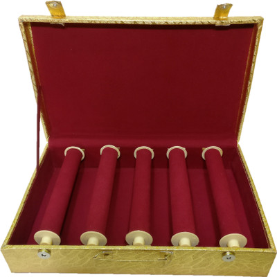 

Addyz Latest Bangle Box High Quality 5 Rods Wooden Rexine Bangles Vanity Box Jewellery Vanity Box(Gold)