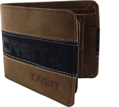 

Orbit Men Tan Genuine Leather Wallet(5 Card Slots), Black;tan