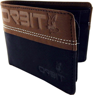 

Orbit Men Black Genuine Leather Wallet(5 Card Slots), Black;brown