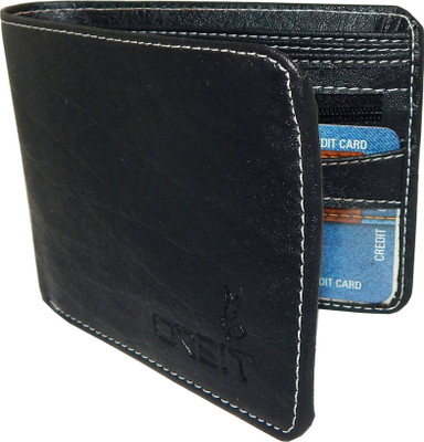 

Orbit Men Black Artificial Leather, Fabric Wallet(3 Card Slots)