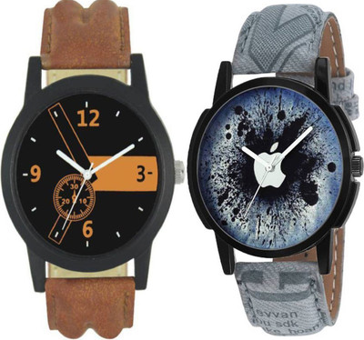 

newman Brown Stylish Analog & Multi Stylish Analog leather Belt Watch - For Men