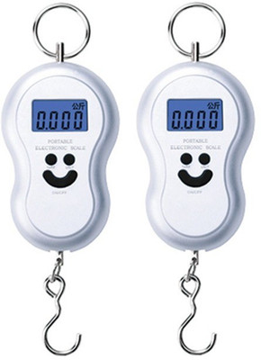 

MANOGYAM 45kg Digital Kitchen Weighing Scale / Luggage Hanging Weighing Scale(SILVER SETOF2)