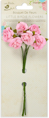 

LITTLE BIRDIE Open Rose 25 mm , 6 pcs - Pink