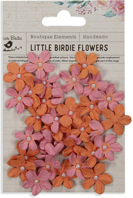 

LITTLE BIRDIE Handmade Paper Flowers -Pearl Petites Coral