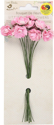 

LITTLE BIRDIE Curly Rose 30 mm , 12 pcs - Pink
