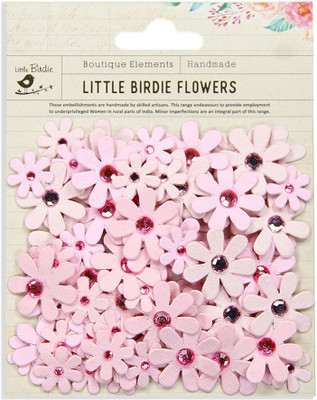 

LITTLE BIRDIE Handmade Paper Flowers -Jewelled Florettes Blush
