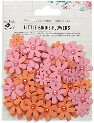 

LITTLE BIRDIE Handmade Paper Flowers -Pearl Florettes Coral