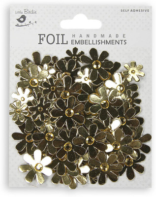 

LITTLE BIRDIE Foil Paper Jewelled Florettes - Gold