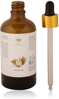 

Kshrey Ayurveda Export Quality Baobab Oil. 100% Pure / NATURAL / Undiluted / Refined / Cold Pressed Carrier Oil for Skin, Hair, Lip and Nail Care. Rich in vitamins A, D, E and F and E at whole sale price (100 ml)