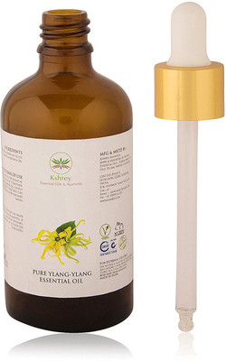 

Kshrey Ayurveda Export Quality Ylang Ylang Essential Oil (100% PURE & NATURAL - UNDILUTED) Therapeutic Grade - Perfect for Aromatherapy, Relaxation, Skin Therapy & More at Whole Sale Price (100 ml)