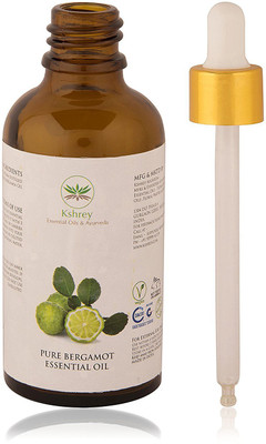 

Kshrey Ayurveda Export Quality Bergamot Essential Oil (100% PURE & NATURAL - UNDILUTED) Therapeutic Grade - Perfect for Aromatherapy, Relaxation, Skin Therapy & More! At Whole Sale Price(100 ml)