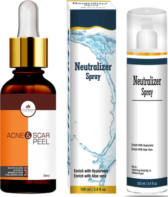 Cosderma Glycolic Acid 20% Salicylic Acid 25% Mandelic Acne Scar reduction Peel with Neutralizer Spray Remove Open Pores, Oil control Remove Blackheads whiteheads & Acne-Scars(130 ml)