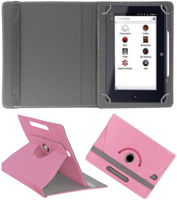 ACM Flip Cover for Iball Slide I7218(Pink, Cases with Holder)
