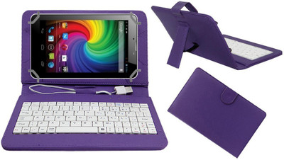 ACM Keyboard Case for Micromax Funbook Mini P410i(Purple, Cases with Holder)