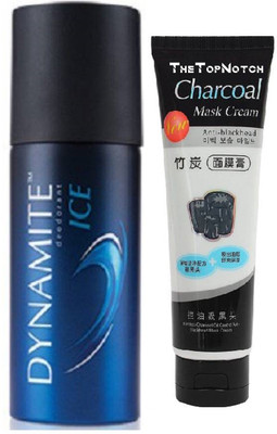 

TheTopNotch Premium Charcoal BlackHead Mask and Amway Dynamite ICE Deo Spray(Set of 2)