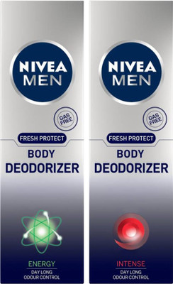 

Nivea Men Fresh Protect Energy and Intense Deodorizer Body Spray Deodorant Spray - For Men(240 ml, Pack of 2)