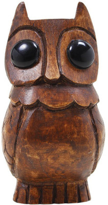 

WoodCart 1 Compartments H@ndmade Wooden Owl Shaped Specs Holder Specs Stand(Old Brown)