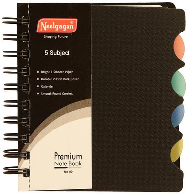 NEELGAGAN Mini Notebook(NOTEBOOK 5SUBJECT PREMIUM 00, White, Pack of 2)
