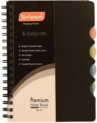 

NEELGAGAN A5 Notebook(NOTEBOOK 5SUBJECT PREMIUM NO 1(300) Pack of 3, White, Pack of 3)