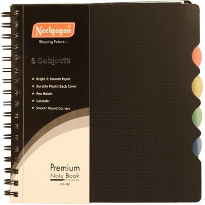 

NEELGAGAN A5 Notebook(NOTEBOOK 5SUBJECT PREMIUM NO 2(300), White, Pack of 2)