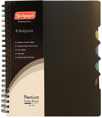 

NEELGAGAN A4 Notebook(NOTEBOOK 5SUBJECT PREMIUM NO 3 Pack of 2, White, Pack of 2)