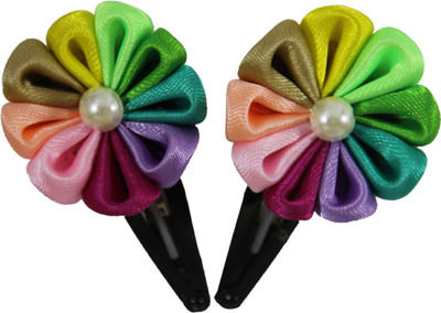 

Threads N Ribbons Ribbon Flower hair clip Tic Tac Clip(Multicolor)